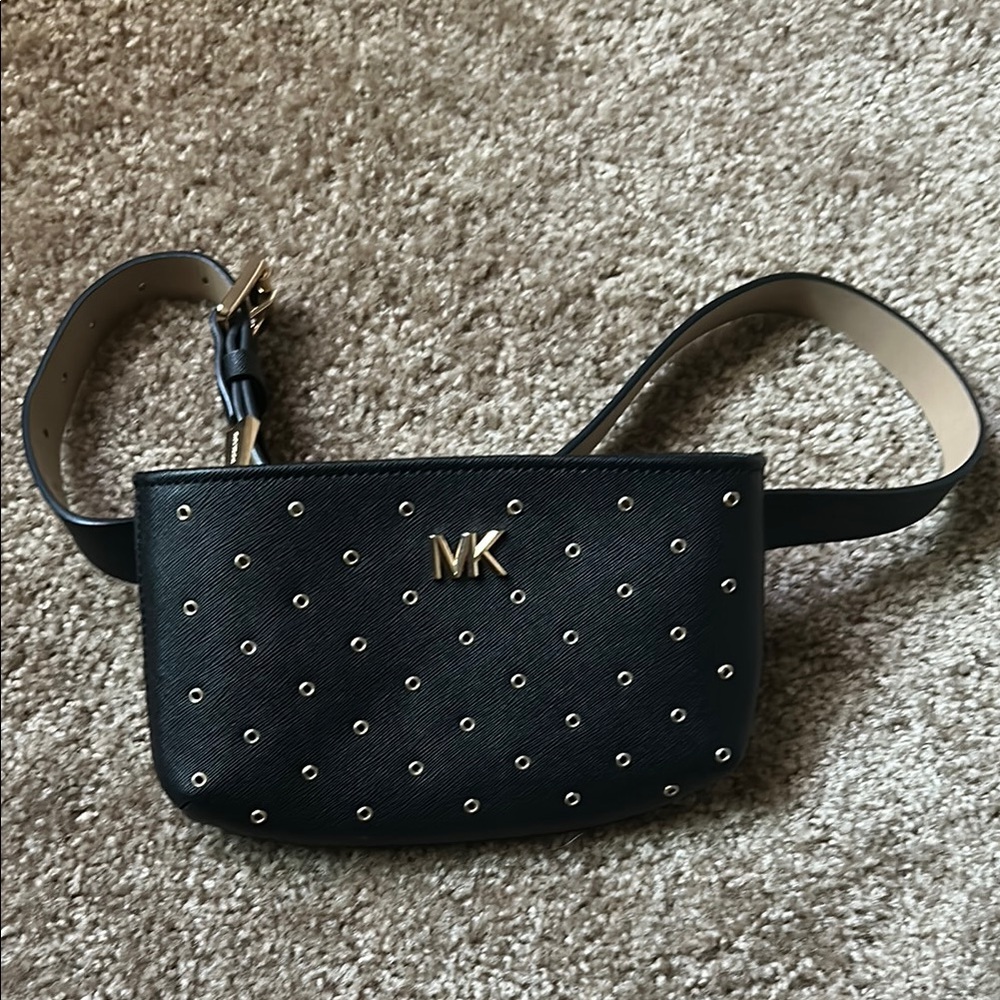 Micheal Kors Black Studded Fanny Pack